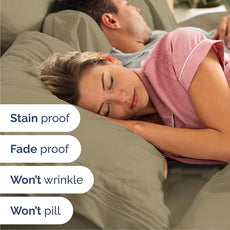 Cal King Size 4 Piece Sheet Set - Comfy Breathable & Cooling Bed Sheets Set - Hotel Luxury Bedding for Women, Men, Kids, Teens, Boys & Girls - Deep Pockets, Ultra-Soft, Wrinkle Free - Oeko-Tex - Khaki