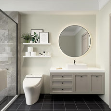 23.6 Inches Long Floating Shelves, 2 Set Modern White Wall Shelf for Bedroom, Nursery Book Shelf with Lip, Picture Ledge Shelf for Living Room, Bathroom, Kitchen