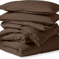 Bare Home Comforter Set - Oversized Queen Size - Ultra-Soft - Goose Down Alternative - Premium 1800 Series - All Season Warmth (Oversized Queen, Cocoa)