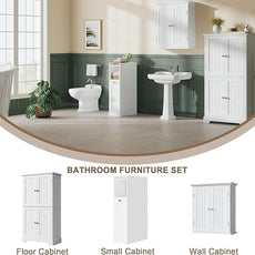 ChooChoo Slim Bathroom Storage Cabinet, Small Narrow Storage Organizer with Slide Out Drawers, Freestanding Toilet Paper Holder, Bathroom Cabinet for Small Places, White