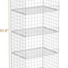6-Tier Stackable Closet Organizers and Storage Shelves, Closet Shelf Organizer Basket Bins, Foldable Sweater Storage for Clothes Organizer System, White（Patent Pending）