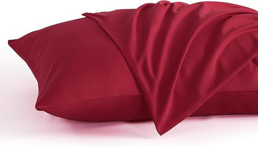 NTBAY King Pillow Cases Set of 2, 2 Pack Brushed Microfiber 20x40 Pillow Cases, Soft, Wrinkle, Fade, Stain Resistant Wine Red Pillow Cases with Envelope Closure, 20x40 Inches, Wine Red