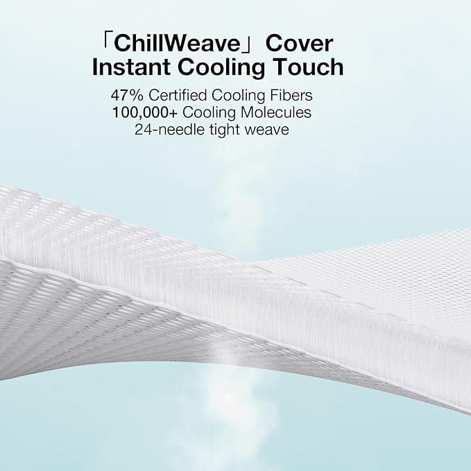 Novilla Queen Size Cooling Pad with Pillowcase, Breathable Summer Mattress Topper for 8–21" Beds, Washable Design with Elastic Straps, Lightweight Sleep Mat for Hot Sleepers, Blue