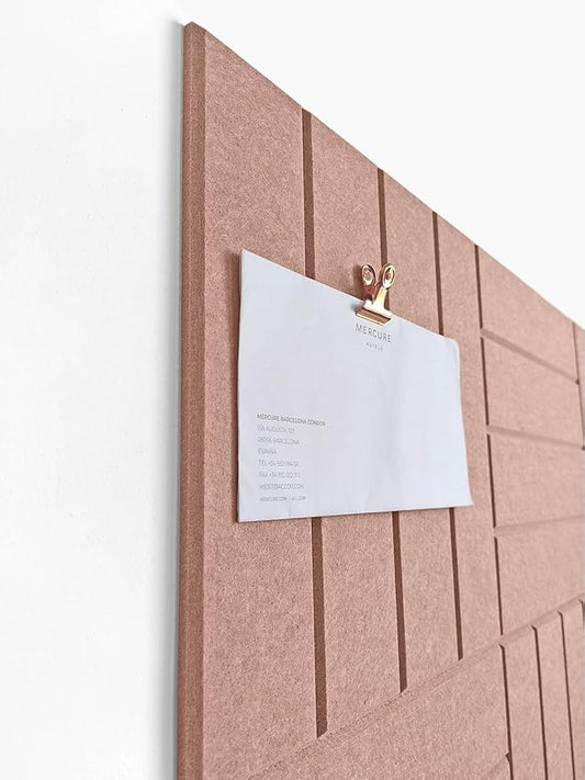 Felt Bulletin Board Tiles | Modern Cork Board Alternative | Large Cork Boards for Walls | Aesthetic Felt Wall Panels for Office & Home Decor | Pinboard & Photo Board (12-Pack) | Terracotta