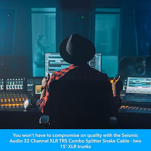 Seismic Audio - SARMSS-32x1515 - 32 Channel XLR TRS Combo Splitter Snake Cable - two 15' XLR trunks