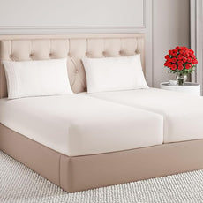 Split King Size 5 Piece Sheet Set - Comfy Breathable & Cooling Bed Sheets Set - Hotel Luxury Bedding for Women, Men, Kids, Teens, Boys & Girls - Deep Pockets & Wrinkle Free - Oeko-Tex - Antique White