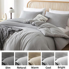 ROSGONIA Queen Comforter Set Grey, 3pcs Bedding Comforter Sets (1 Gray Comforter & 2 Pillowcases) All Season Soft Lightweight Bedspread Blanket Quilt