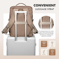 GOLF SUPAGS Stylish Laptop Backpack for Women Airline Approved Perfect for Work College and Travel Multi-Functional Casual Daypack Fits 17.3 Inch Notebook (Champagne)