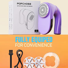 POPCHOSE Fabric Shaver, Lint Remover for Clothes, Lint Shaver with 6-Leaf Blades, 2 Speed Sweater Shavers to Remove Pilling for Clothing, Couch, Furniture, Fuzz, USB Rechargeble, Purple