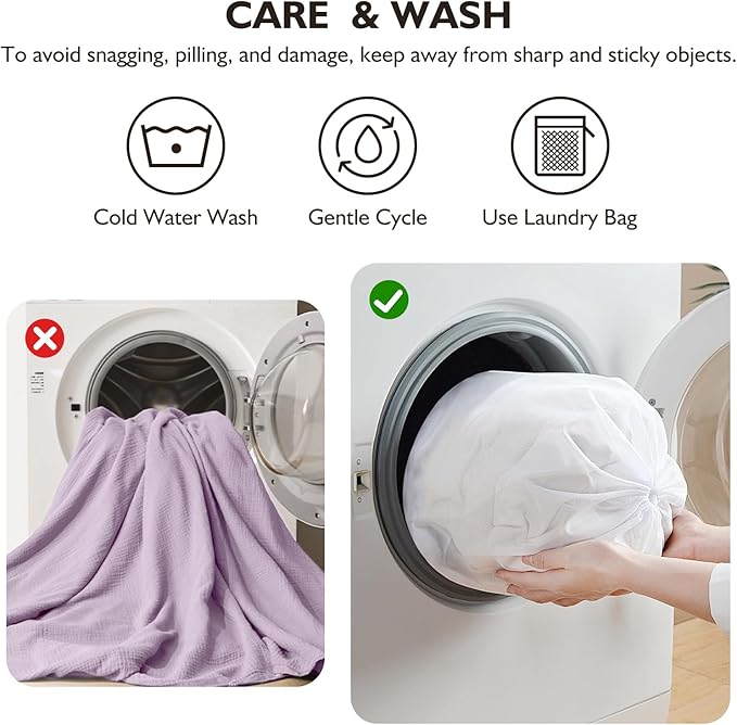 EMME Muslin Cotton Duvet Cover Set Lavender King Size Linen Like Soft Breathable Lightweight Summer Comforter Cover Set with Zipper Closure (Lavender, King, 104"x90")