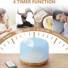 SACATR 500ml Essential Oil Diffuser with 15 Essential Oils, Ultrasonic Cool Mist Humidifier, Remote Control, 4 Timers, 15 Color Lights, Auto Shut-Off