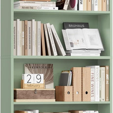 FOTOSOK 6-Tier Open Bookcase and Bookshelf, Freestanding Display Storage Shelves Tall Bookcase for Bedroom, Living Room and Office, Green