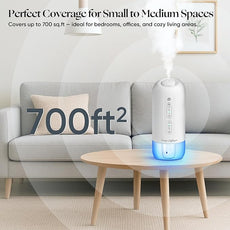 Plug in Diffuser Starter Kit - Waterless Scent Diffuser with 5 Essential Oils, 700 Sq Ft Coverage, Smart Wall Design, Cold-Air Mist, 3 Mist Levels & Blue Ambient Light for Home or Small Spaces, White