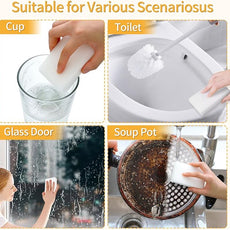 100 Pack Magic Cleaning Sponges Eraser, Multi-Functional Melamine Sponge Foam Cleaning Pads for Household Kitchen Bathroom Furniture Bathtub Sink Cleaning Kitchen Dish Sponge, 10x6x2cm