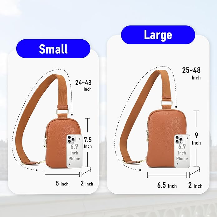 INICAT Travel Small Crossbody Sling Bags Women Cross Body Purses Passport Holder Vegan Leather Fanny Packs Birthday Gifts