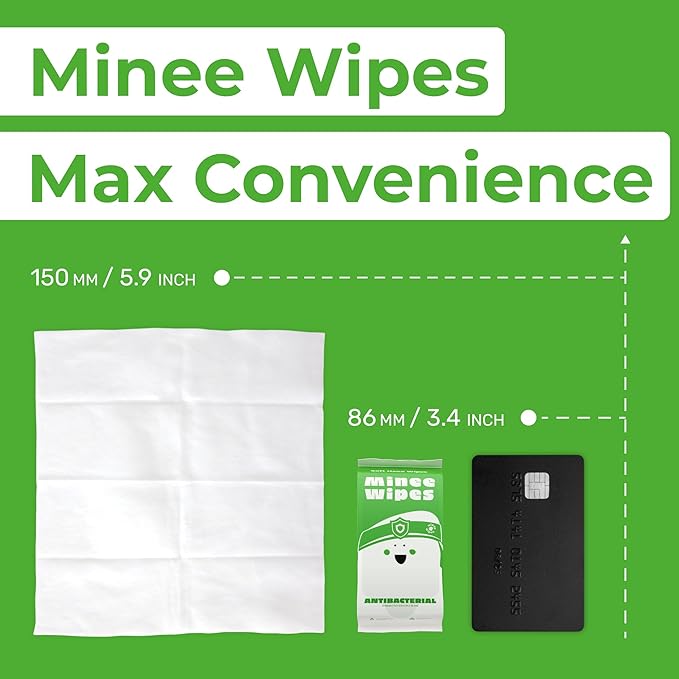 Impossibly Compact Travel Antibacterial Wipes Hand Sanitizer - 99.5% Water and Aloe - Safe for Sensitive Skin & Hypoallergenic Hand Wipes - Travel Essentials For Adults & Kids, 60 Pack Total 360 Wipe