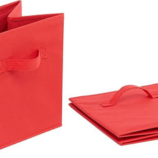 Amazon Basics Cube Organizer Storage Bins Handles, Collapsible Fabric, 10.5