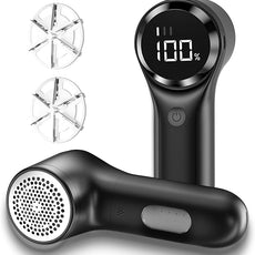 Fabric Shaver, Electric Lint Remover, Rechargeable Lint Shaver, Household Essentials for Clothes, Upholstery, Furniture, Sweater Defuzzer to Remove Pilling, Battery Operated, Black
