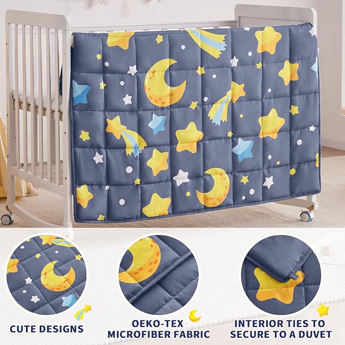 anfie Weighted Blanket Kids(36"x48" 3lbs) Weighted Blanket Cooling Blanket for Sleeping,Throw Size Breathable Blanket with Premium Glass Bead(Grey Moon)