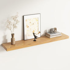 Elm Floating Shelves for Wall Decor, Rustic Solid Wood Shevles Wall Mounted with Invisible Bracket for Living Room Bathroom Bedroom Kitchen, 48 Inch Set of 1, Natural