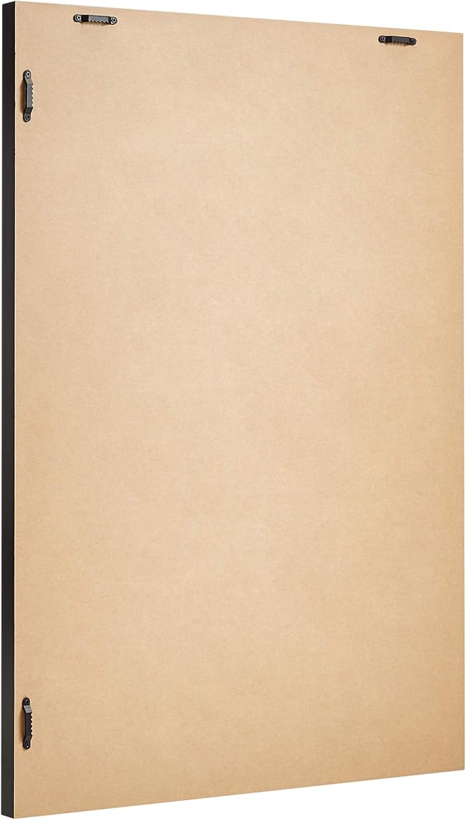 Amazon Basics Rectangular Wall Mount Mirror, Standard Trim, Black, 20" x 28"