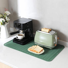 Silicone Dish Drying Mat for Multiple Usage,Easy clean,Eco-friendly,Heat-resistant Silicone Mat for Kitchen Counter or Sink,Refrigerator or Drawer Liner Green 3XL 28 inches x 18 inches