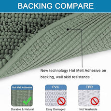 H.VERSAILTEX Bathroom Rugs Bath Rug Set 2 Piece Bathroom Contour Rug Toilet Mat Non Slip Contour Bath Rug Ultra Thick Water Absorbent Striped Bath Mats Washable(36