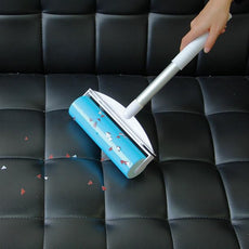 Reusable Sticky Picker Set Cleaner Lint Roller Pet Hair Remover Brush, Blue 8 inch Large Size + Pocket Size