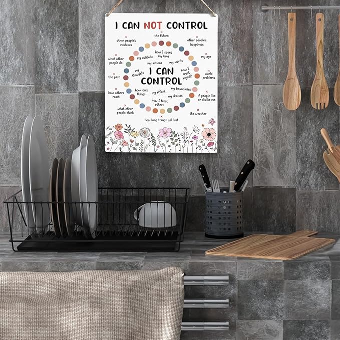 Mental Health Decor, Psychotherapy Sign Counselor Office Decor, Wall Art Wooden Hanging Plaque 10 x 8 Inch, for Office Bedroom Living Room Home Gifts