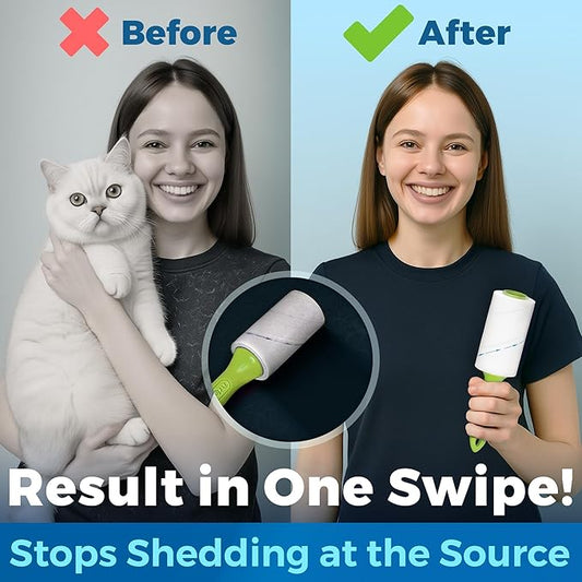 PetLovers Extra Sticky Lint Roller Mega Value Set 450 Sheets for Pet Hair Removal and Clothes, Dog and Cat Lint Remover 5 Pack Green