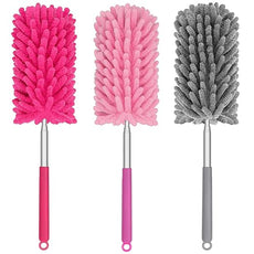 Mini Duster for Cleaning, 360° Bendable Hand Dusters with Extension Pole, Washable Small Duster for Car Interior, Office, Furniture