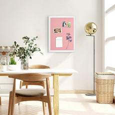 Large Pink Cork Board with Linen, 36