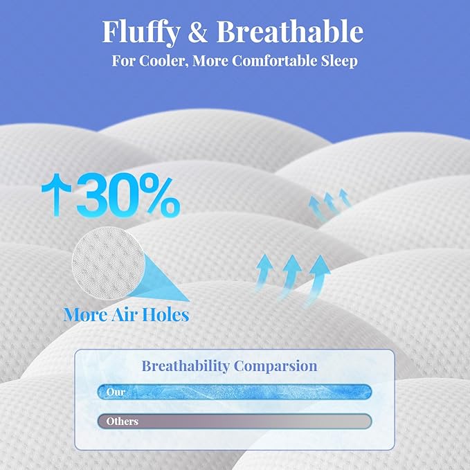 OhGeni Cooling 4 lnch Queen Size Dual Layer Mattress Topper, 2 Inch Gel Memory Foam, 2 Inch Soft Pillow Top Pad, Guest Bedroom Essentials Mattresses Cover, Extra Comfortable Sleep and Back Pain Relief
