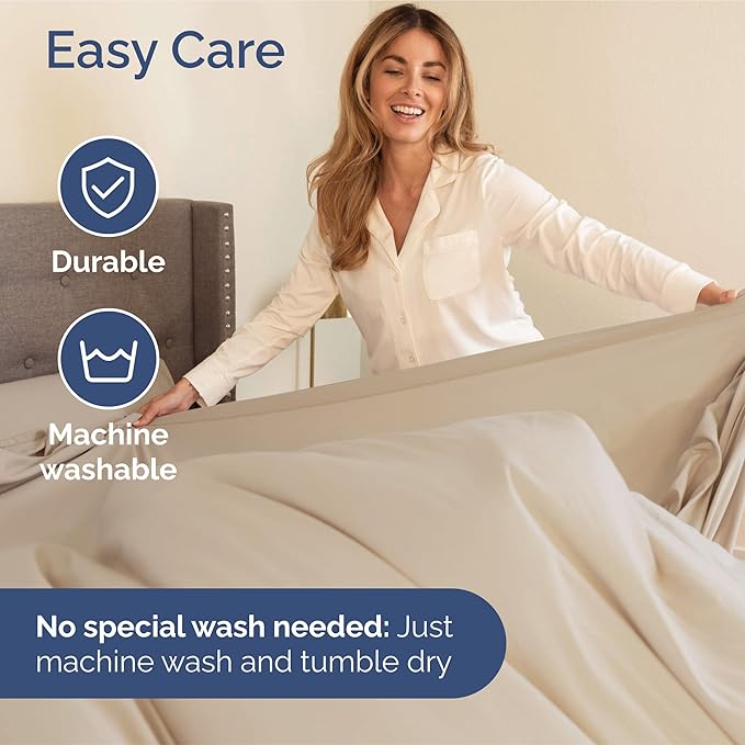 Extra Deep Pocket Split King Sheets - 5 Piece Breathable & Cooling Bed Sheets - Hotel Luxury Bed Sheet Set - Soft, Wrinkle Free & Comfy - Easily Fits Extra Deep Mattresses - Deep Pocket Wheat Sheets