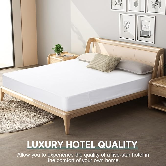 39"x80" Twin XL Mattress Protector 9" Depth【Dorms Hotel Exclusive】 Box Spring Mattress Cover Waterproof Soft Noiseless Breathable Mattress Encasement