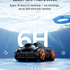 (2025 Upgrade) Pool Cleaner K60, 6H Runtime Cordless Robotic Pool Vacuum, Touch Screen, Smart Navigation, Cleans Floor, Walls, Waterline, Ideal for Above & In-Ground Pools, Self-Parking