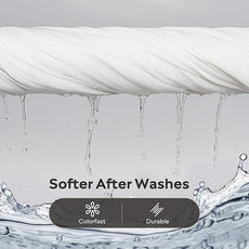 JELLYMONI Washed Cotton Duvet Cover - Off White, King Size 104x90 Inches, 3-Piece Bedding Set with Button Closure, Includes 1 Duvet Cover & 2 Pillowcases (Comforter Not Included)