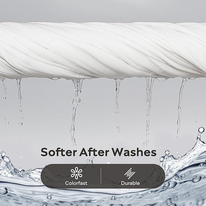 JELLYMONI Washed Cotton Duvet Cover - Off White, King Size 104x90 Inches, 3-Piece Bedding Set with Button Closure, Includes 1 Duvet Cover & 2 Pillowcases (Comforter Not Included)