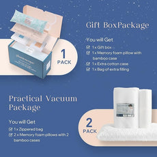 Phantoscope Memory Foam Pillow for Sleeping, Shredded Memory Foam Pillow Cooling Gel for Hot Sleepers, Adjustable Firm Bed Pillows with Bamboo Cover & Cotton Cover, King Size, 1 Pack, Gift Package