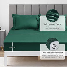 Love's cabin Full Comforter Set Dark Green, 7 Pieces Full Bed in a Bag, All Season Bedding Sets with 1 Comforter, 1 Flat Sheet, 1 Fitted Sheet, 2 Pillowcase and 2 Pillow Sham