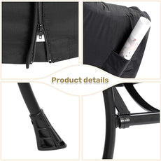 HollyHOME Lazy Chair with Foldable Ottoman, Accent Comfy Lounge Armchair and Folding Footrest Stool, Leisure Sofa Reading Chair and Footstool for Living Room, Bedroom, Dorm,Peachskin Fabric Black