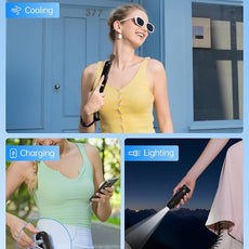 JISULIFE Handheld Mini Fan, 3 IN 1 USB Rechargeable Portable Fan [12-19 Working Hours] with Power Bank, Flashlight, Pocket Design for Travel/Summer/Concerts/Lash, Gifts for Women (Black)