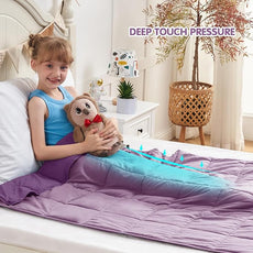 yescool Purple Weighted Blanket 10 Pounds Cooling Weighted Lap Blanket, Heavy Blanket for Sleeping, Weighted Throw Blanket Gift for 80-110lbs, 40