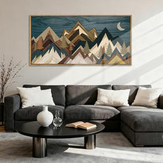 BINCUE Mountain Wall Art Framed Canvas Wall Art Nature Forest Wall Decor Rustic Farmhouse Wall Painting Moon Art for Living Room Bedroom Dining Room Large Size 20