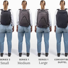 Knack Series 1 Laptop Backpack Travel Set Fits up to 15 Inch - Includes Expandable Packing Insert, and Knack's Insulated Bottle, TSA Approved, Expandable Travel Backpacks (Black, Medium)