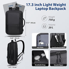 VGOAL Travel Laptop Backpack, Laptop Bookbag College Backpack Durable Water Proof with USB Charging Port for Men Women (KT0107W)