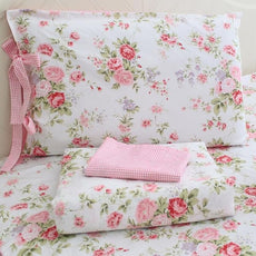 FADFAY Cotton Bed Sheets Set Rose Floral Bed Sheets 4-Piece Queen Size
