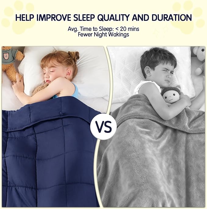 yescool Navy Weighted Blanket 5 Pounds Cooling Weighted Lap Blanket, Heavy Blanket for Sleeping, Weighted Throw Blanket Gift for 40-60lbs, 36"x48"