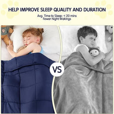 yescool Navy Weighted Blanket 5 Pounds Cooling Weighted Lap Blanket, Heavy Blanket for Sleeping, Weighted Throw Blanket Gift for 40-60lbs, 40