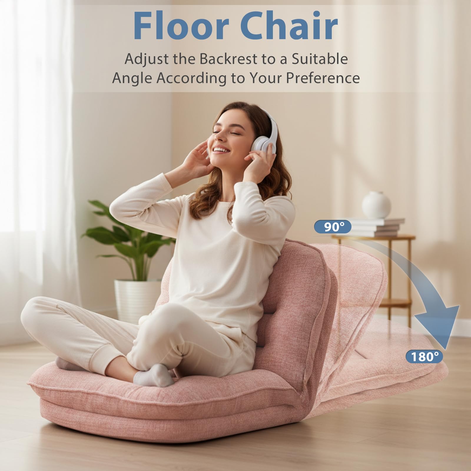 DUMOS Comfy Saucer Chair, Faux Fur Lounge Seasting XL Circle Chair for Bedroom, Dorm & Gaming, Foldable Fashion Accent Seat for Small Spaces, Folding Moon/Mushroom/Round Oversized Style Dormly